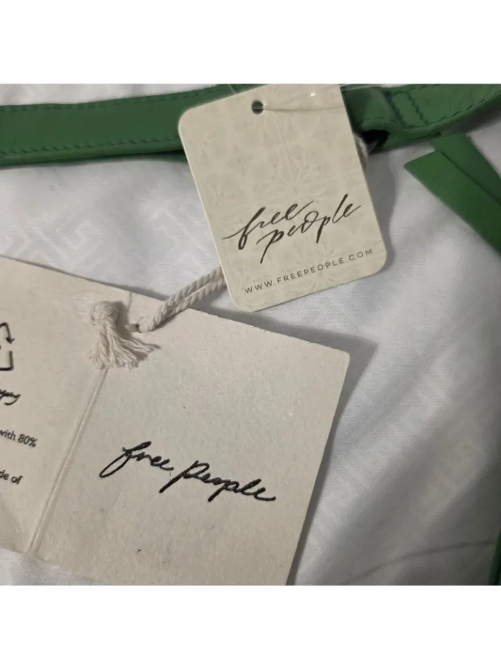 Free People Idle Hands Sling Green Leather Crossbody Bag NWT FP Collection